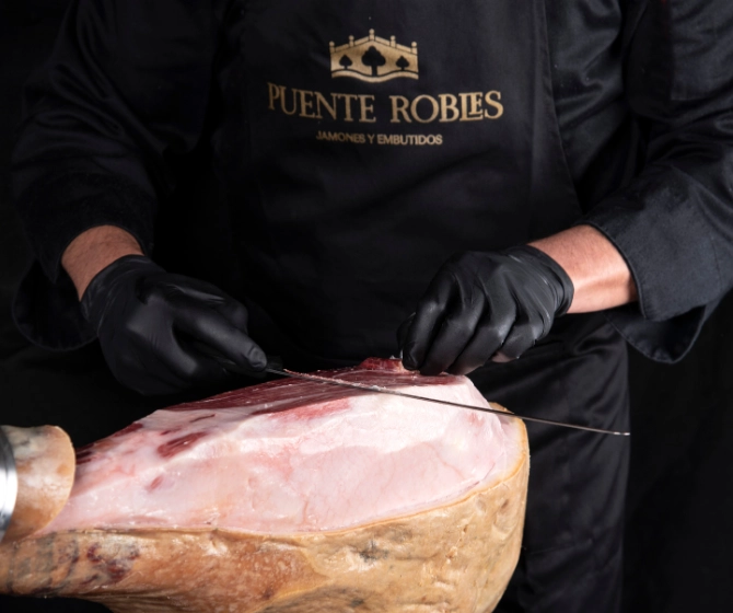 Iberian ham, a symbol of Spanish gastronomic identity.
